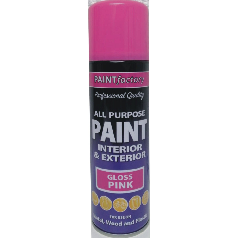 250ml All Purpose Aerosol Pink Gloss Interior & Exterior Spray Paint