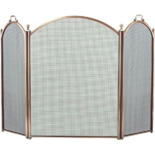 3 Fold Arched Screen, Antique Brass