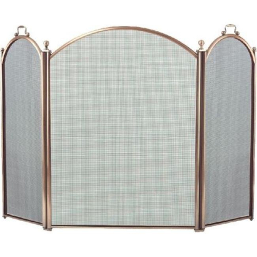 3 Fold Arched Screen, Antique Brass
