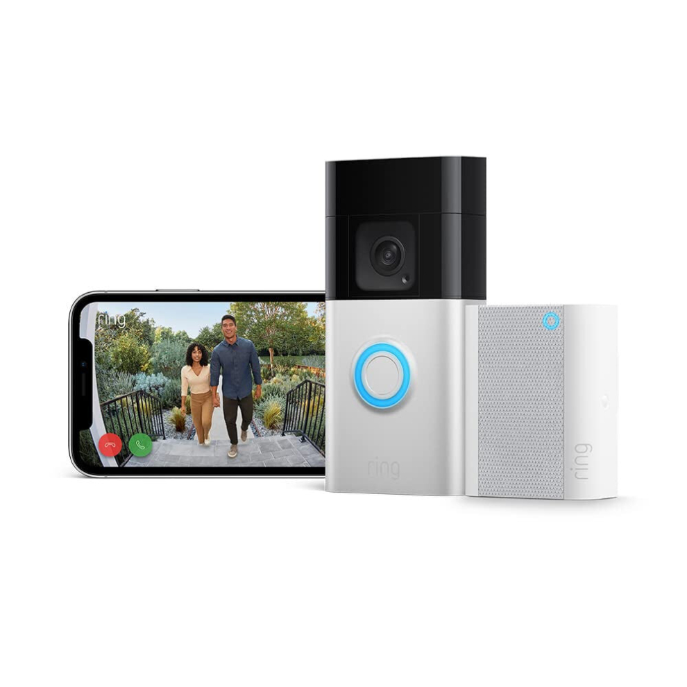 (With Chime) Battery Video Doorbell Plus by | Wireless Video Doorbell Camera with 1536p HD Video