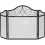 3 Fold Arched Wrought Iron Screen, Black 1