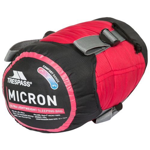 Trespass Trespass Micron Lightweight Red Mummy Sleeping Bag 2