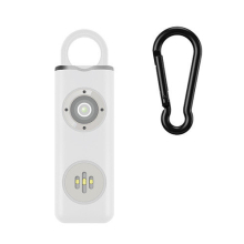 (White) 130dB Self Defense Siren Safety Alarm with SOS LED Light Personal Alarms