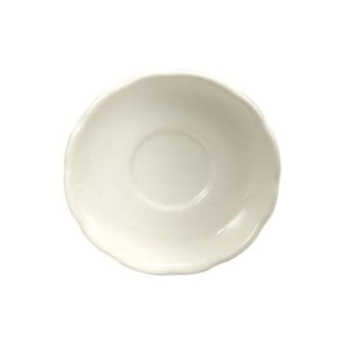 5.62 in. Manhattan Black Porcelain Saucers  White