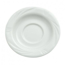 5.625 in. Arcadia Bright Embossed Medium Rim Arcadia White Porcelain Saucer