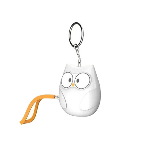 (White) 130dB Loud Personal Alarm Keychain with Lights Owl