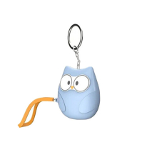 (Blue) 130dB Loud Personal Alarm Keychain with Lights Owl