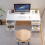 Costway Home Office Desk Computer Desk Study Writing Table PC Workstation W/ 4 Drawers 2