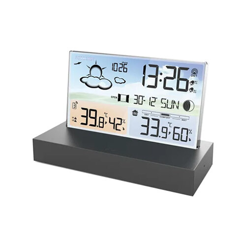 Digital Alarm Clock Electronic Desktop Temperature Weather Display 1