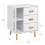SoBuy FBT95-W, Bedside Table with 3 Drawers,Side Table End Table,White 3