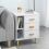 SoBuy FBT95-W, Bedside Table with 3 Drawers,Side Table End Table,White 4