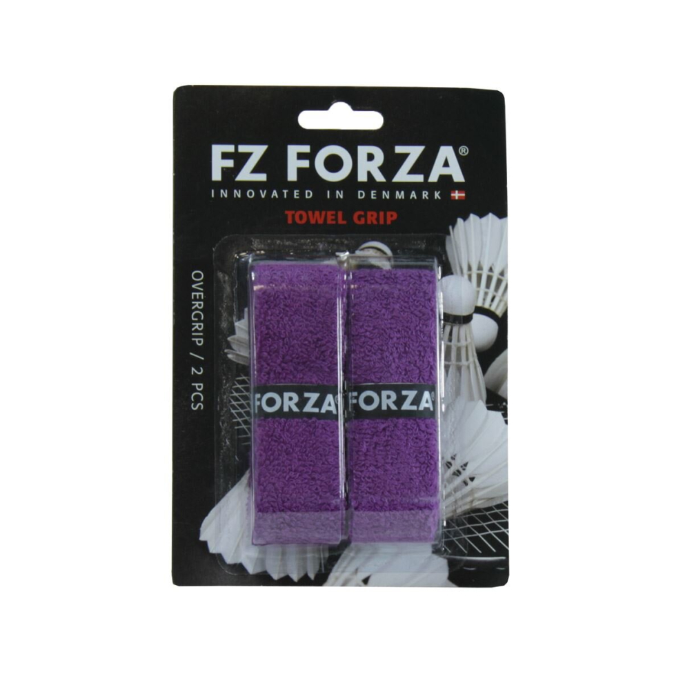 (2 Pcs, Purple) Forza Badminton Grip Hand Gel Towel Sports Racket Handle Anti-slip 2pcs Overgrip