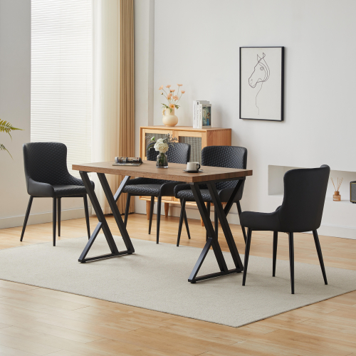 Comfy Living 5 Piece Industrial Style Dining Set Oak Effect