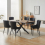 Comfy Living 7 Piece Industrial Style Dining Set Oak Effect 1