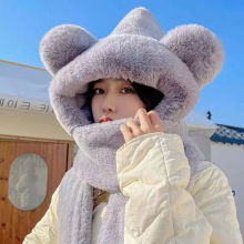 (15) Children's hats autumn and winter models of men and women baby plush three-piece thickened ear protection and warmth