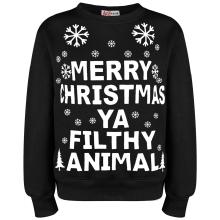 (13 Years, Ya Filthy Black) Unisex Xmas Jumper Ya Filthy Animal, Santa Floss