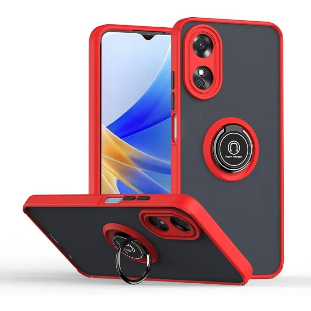 (Oppo A58 (5G) / A78 (5G), ) For Oppo A58 / A78 5G Shockproof Ring Armour Case Red 5059302095523