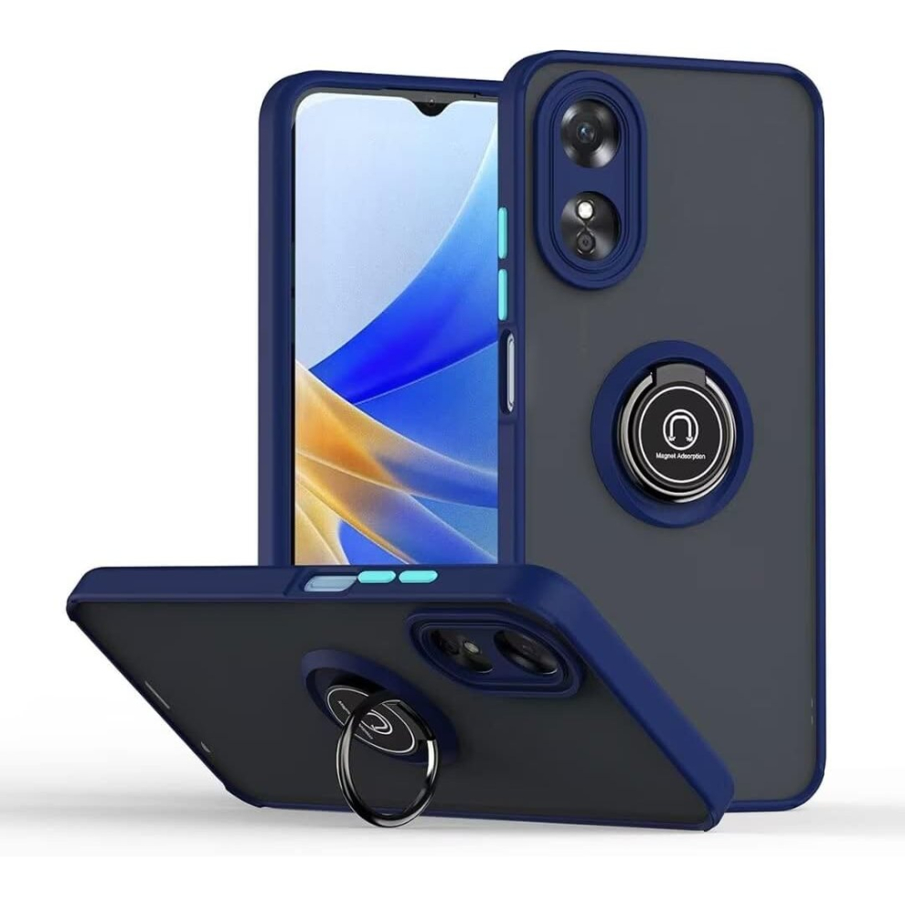 (Oppo A58 (5G) / A78 (5G), ) For Oppo A58 / A78 5G Shockproof Ring Armour Case Blue 5059302095509