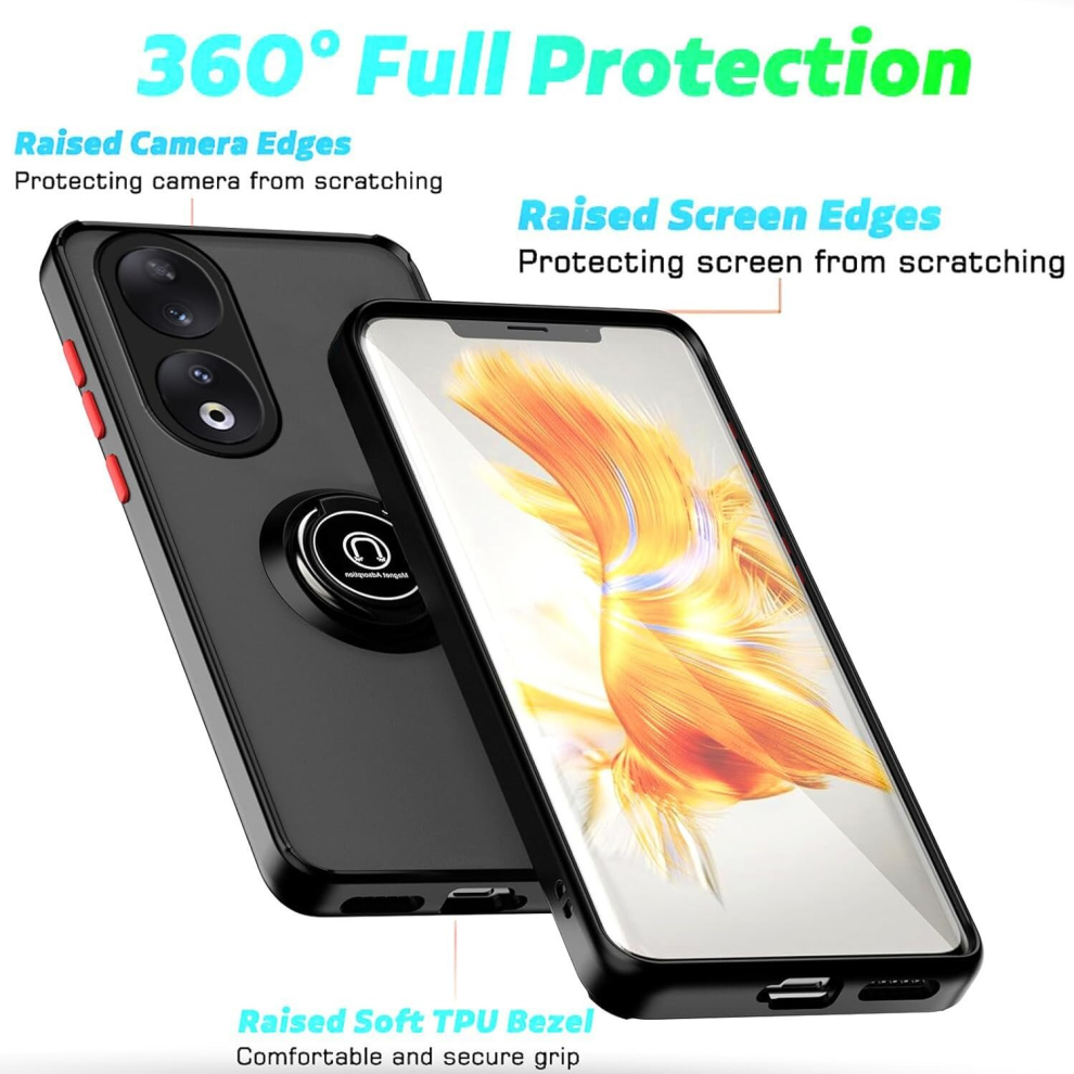honor-90--5g---red--for-honor-90-5g-shockproof-ring-armour-phone-case