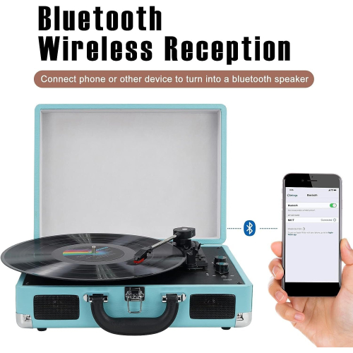 DIGITNOW Record Player 3-Speed  Bluetooth with Built-in Speakers 1