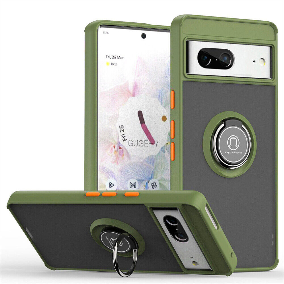 (Google Pixel 7A, Green) For Google Pixel 7A Shockproof Ring Armour Case