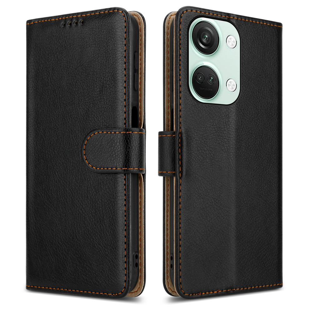 (Oneplus Nord 3, Black) For OnePlus Nord 3 Leather Wallet Phone Case