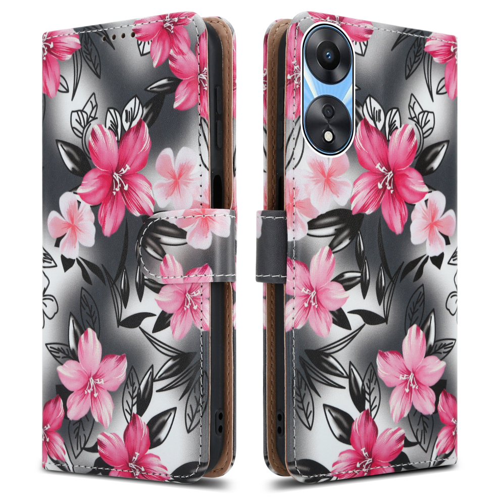 (Oppo A58 5G / Oppo A78 5G, Flower) For Oppo A58 (5G) / A78 (5G) Leather Phone Case 5059302091389
