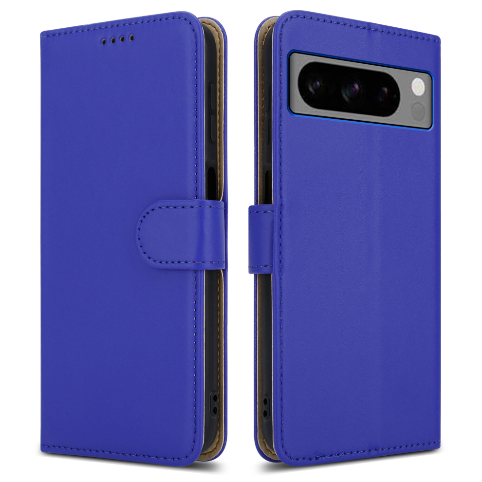 Pixfab (Google Pixel 8 Pro, ) For Google Pixel 8 Pro Leather Wallet Phone Case Blue
