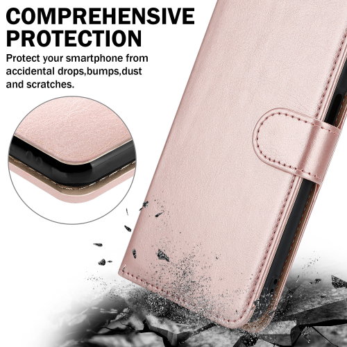 (Google Pixel 8 Pro, Rose Gold) For Google Pixel 8 Pro Leather Wallet Phone case 1
