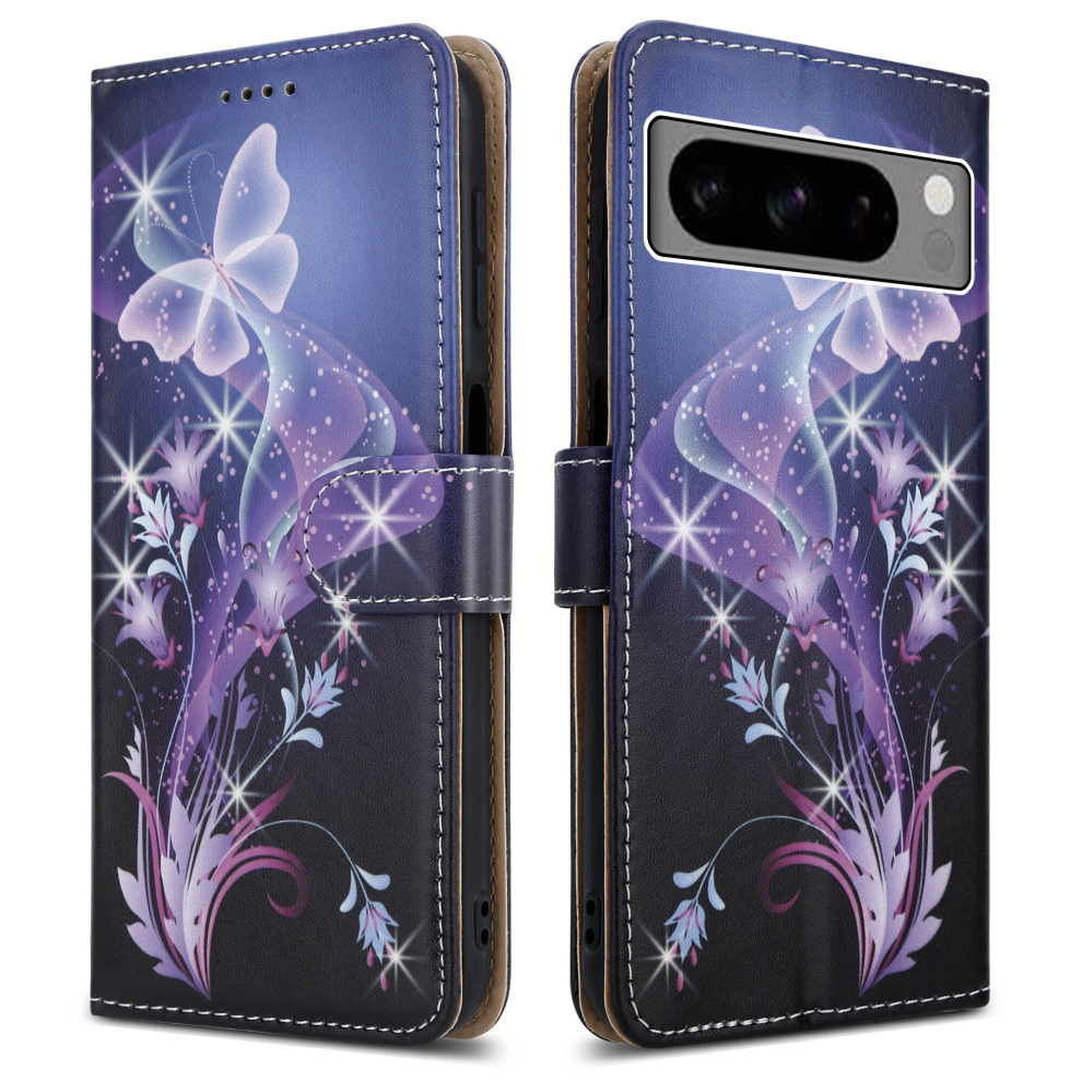 (Google Pixel 8 Pro, Butterfly) For Google Pixel 8 Pro Leather Wallet Phone Case 5059302093895