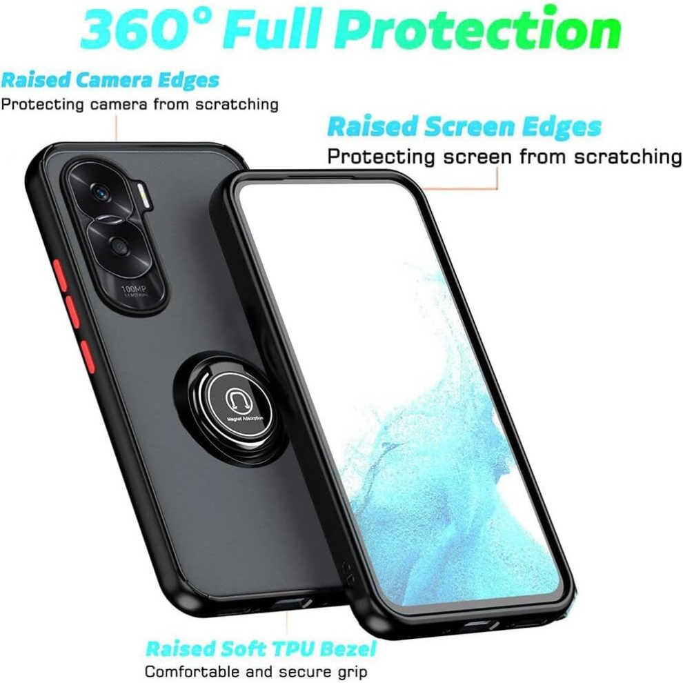 honor-90-lite--5g---black--for-honor-90-lite-5g-shockproof-ring-armour-case