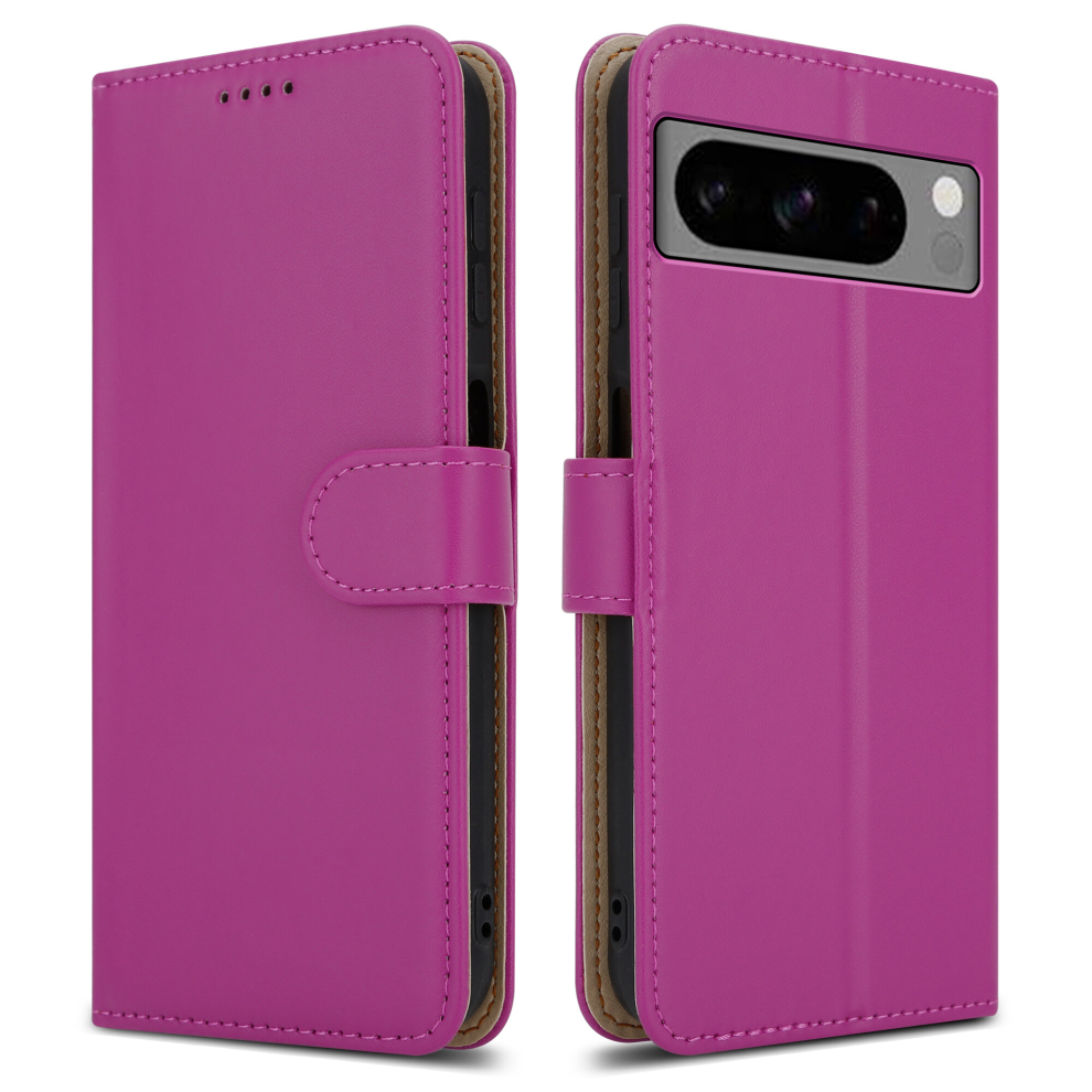 (Google Pixel 8 Pro, ) For Google Pixel 8 Pro Leather Wallet Phone Case Pink 5059302093857