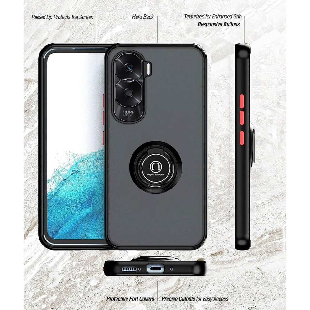 honor-90-lite--5g---black--for-honor-90-lite-5g-shockproof-ring-armour-case