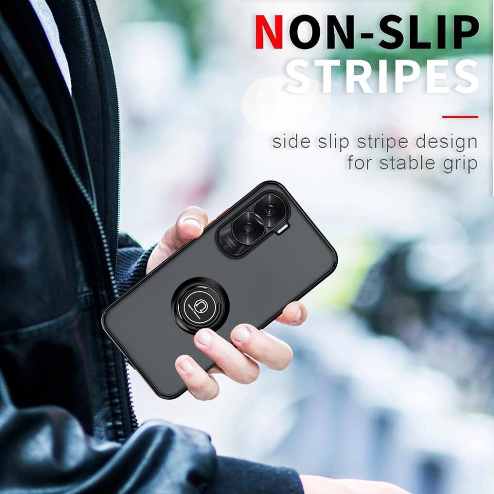 honor-90-lite--5g---black--for-honor-90-lite-5g-shockproof-ring-armour-case