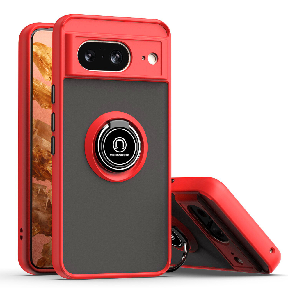 (Newring-Pixel-8Pro, ) For Google Pixel 8 Pro Shockproof Ring Armour Case Red 5059302095882