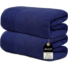 (Blue, 2 Bath Shets) Luxury Super Jumbo Extra Large Bath Sheets (Pack of 1-2|100 x 200 cm 700 GSM) Premium Cotton XL Bath Sheet Towels