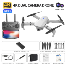 (White) Mini Drone Foldable Rc Quadcopter Helicopter With 4k Hd Dual Camera For Kids Adults