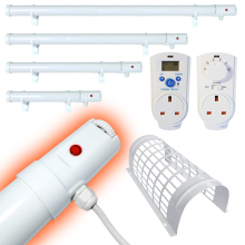 (120cm (240W), Guard & Digital Thermostat) Low Energy Tube Heaters with Adjustable Temperature | 1ft-4ft Sizes