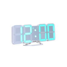 3D Wireless Remote Digital LED Alarm Clock White 226g - Modern and Stylish Clock Design with Wireless Functionality - LED Display