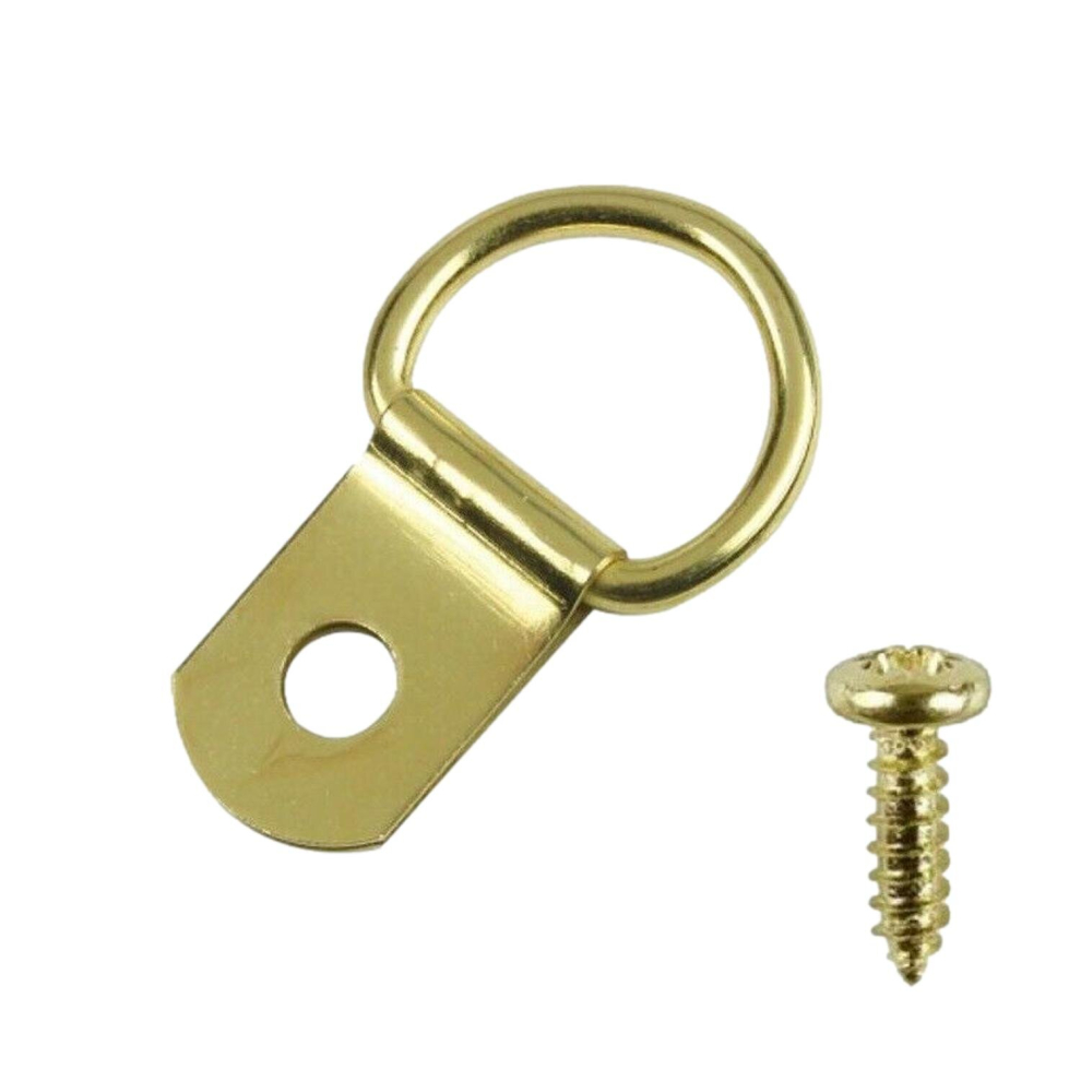 (Pack of 100) Taskar Brass Drings & Screws for Picture Frame Hanging-image-OPC-PD2CG2C-NEW