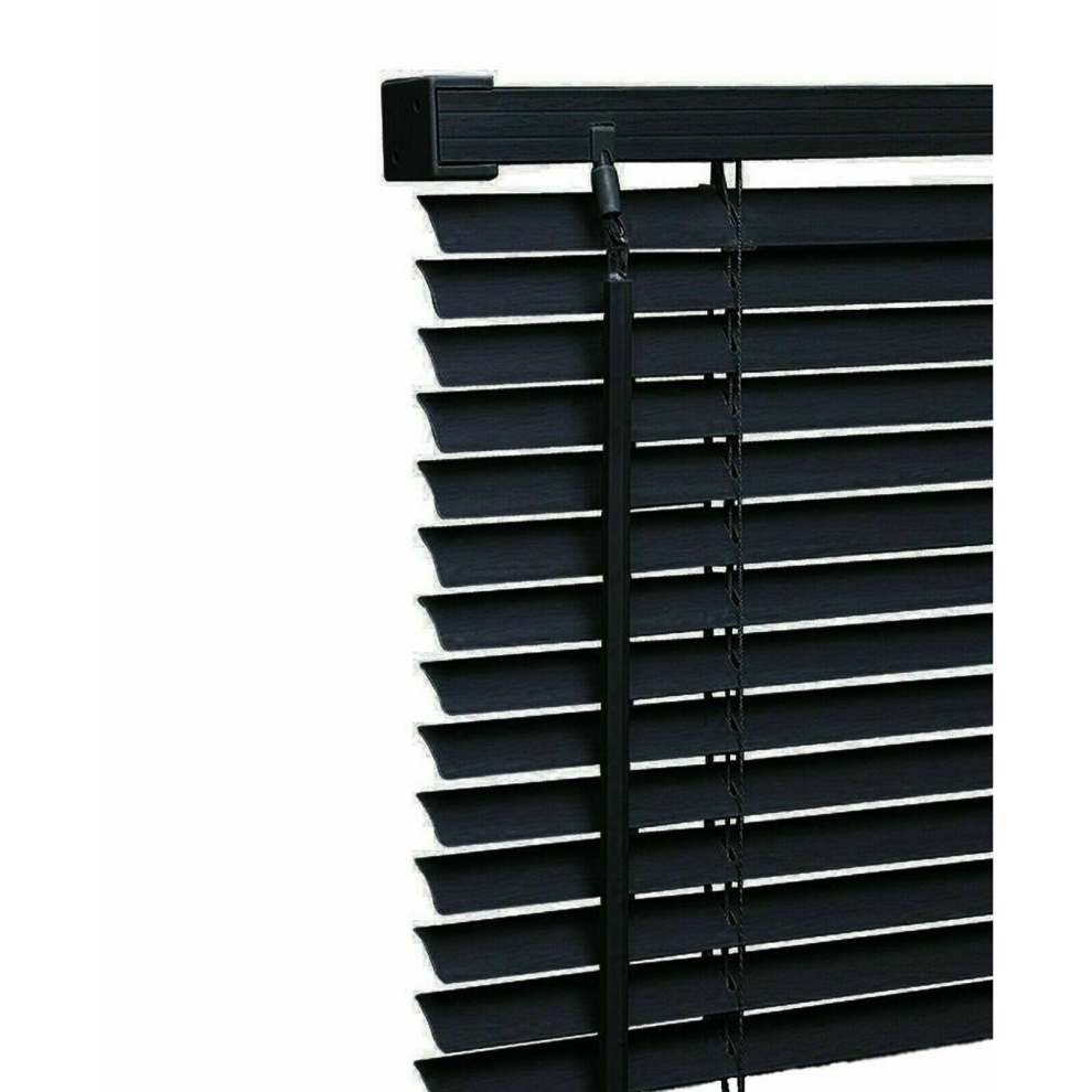 (240cm X 213cm) Black PVC Venetian Trimmable Window Blinds