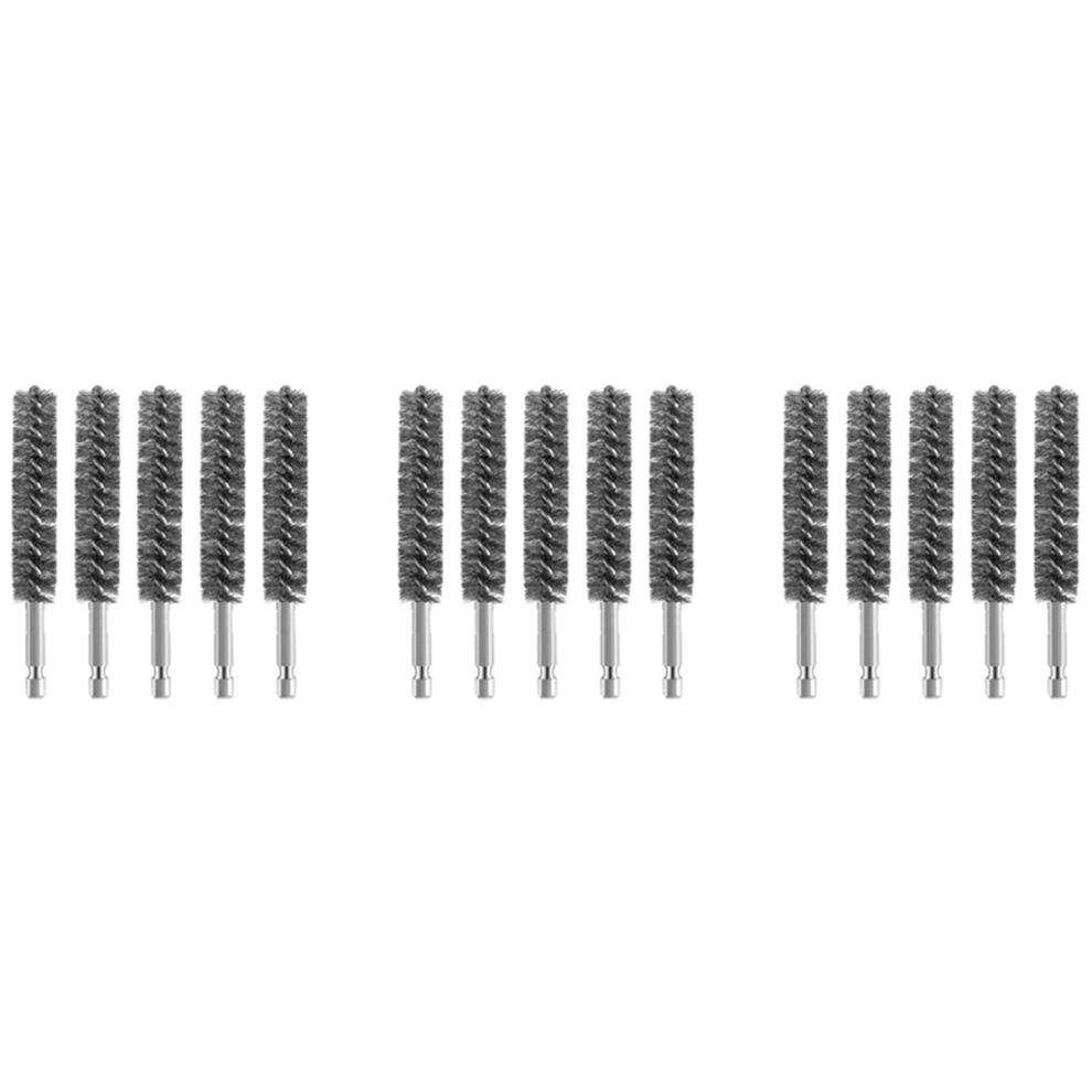 15X Stainless Steel Bore Brush Wire Brush For Power Drill Cleaning Wire Brush Stainless Steel Brush With Hex 4761153894071
