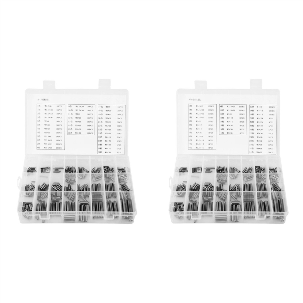 560Pcs Stainless Steel Spring Pin Tension Elastic Cylindrical Cotter Pins Set M1.5 M2 M2.5 M3 M5 M6 M8 Dowel 4761153806937