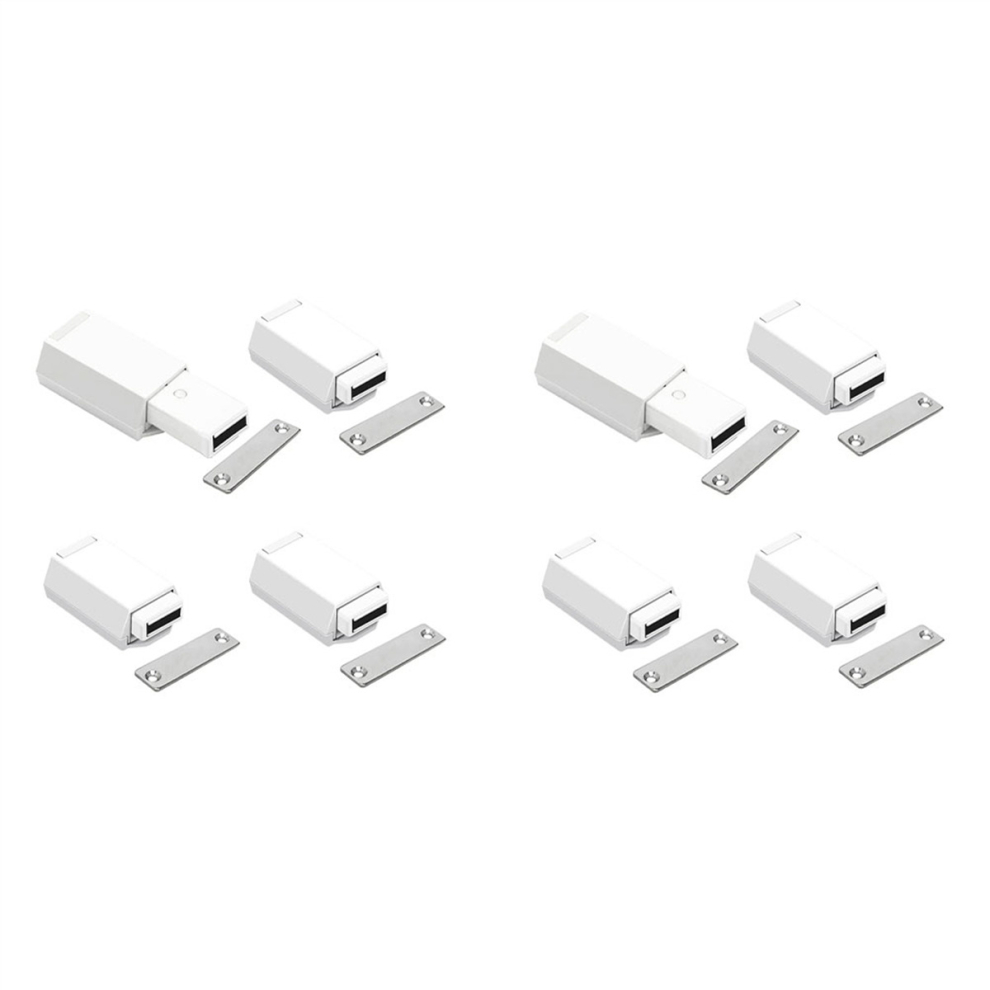 Heavy Duty Push To Open Cabinet Hardware 8Pc Magnetic Push Latch & Lock For Door Touch Latches Rv Closet Metal White 4761153815342