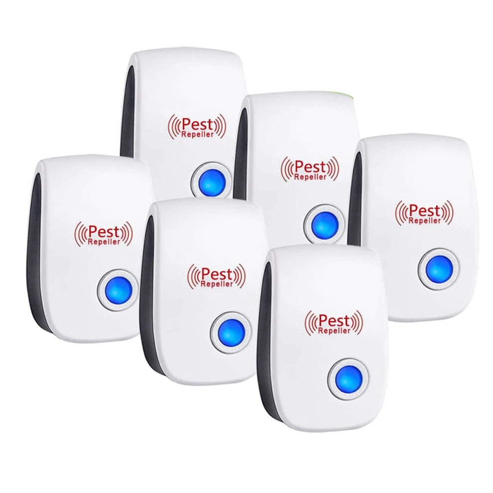 6 Pack Ultrasonic Repeller Electronic Plug in Mouse Roach Bug Indoor Home Kitchen,US Plug