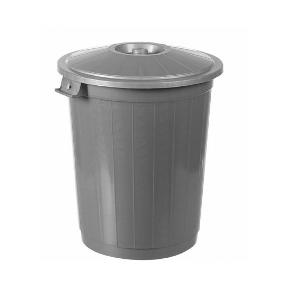 46L Rubbish Plastic Waste Bin Kitchen Waste Bin Garage Grey Dustbin