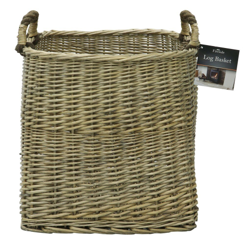 Antique Wash Square Log Basket