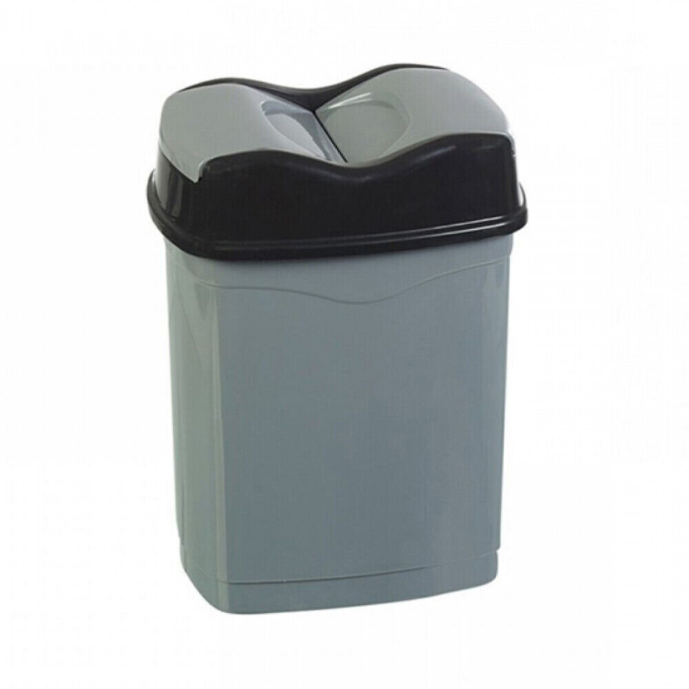 (25L, Grey) Kitchen Bathroom Toilet Rubbish Bin Swing Lids