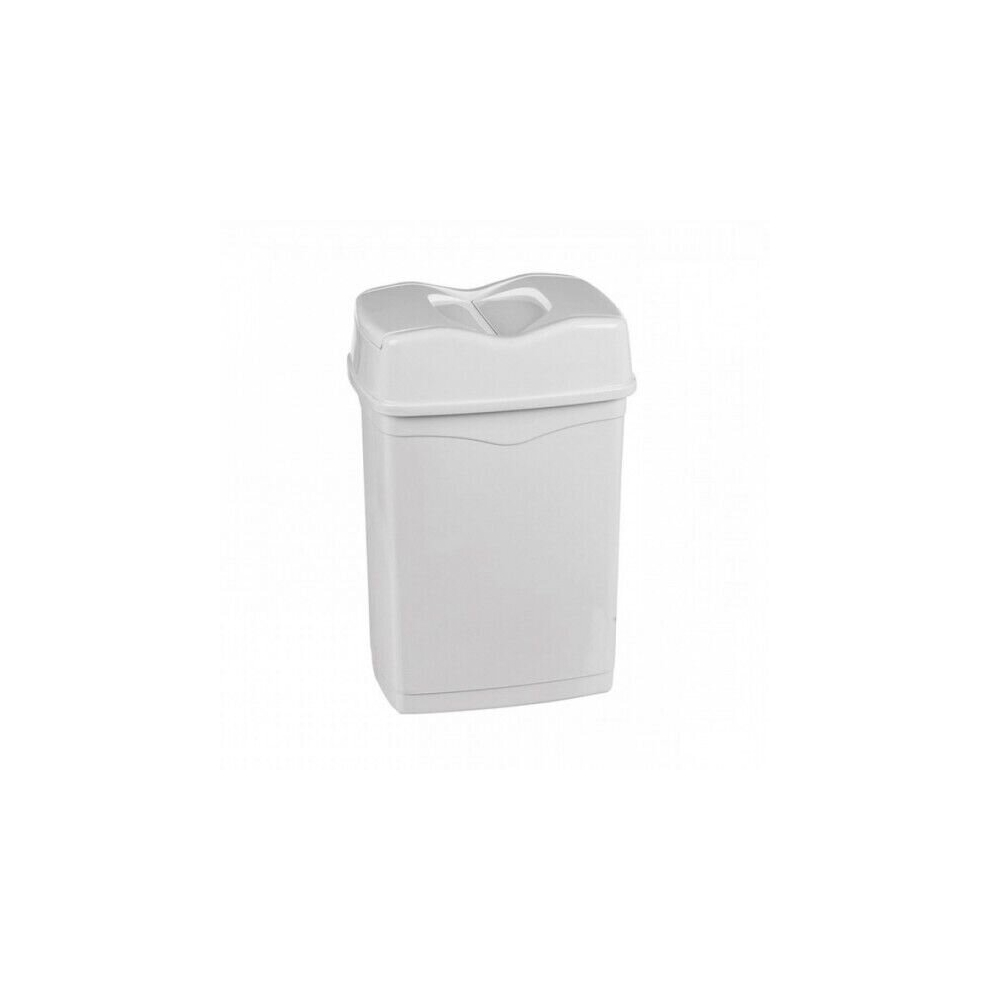 (25L, White) Kitchen Bathroom Toilet Rubbish Bin Swing Lids