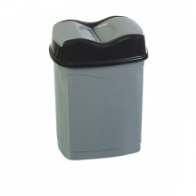 (15L, Grey) Kitchen Bathroom Toilet Rubbish Bin Swing Lids